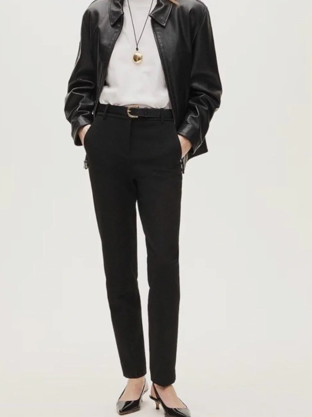 J. Crew Black High-Rise Cameron Straight-Leg Pants